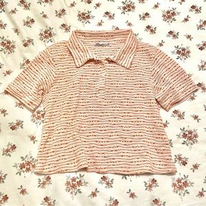 Zara Cropped Short Sleeve Collared Shirt